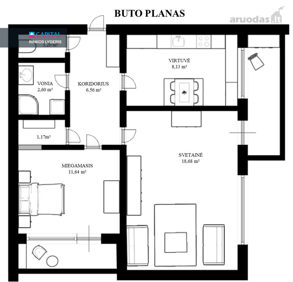 Parduodamas 2 kambarių butas Didlaukio g. 11, - nuotraukos Nr. 19