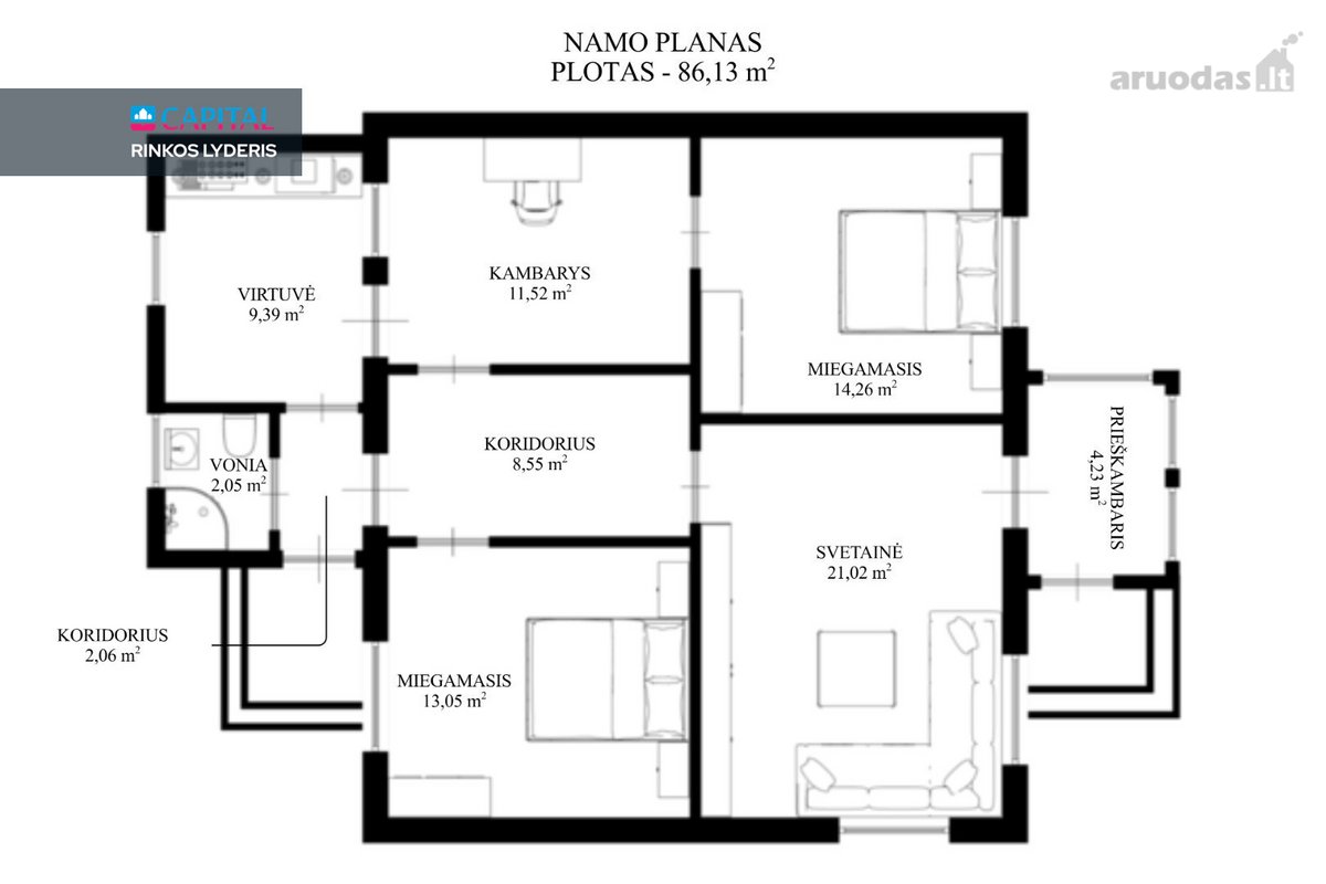 Parduodamas 86 Kv. M. Namas Su Erdviu 30,2 - nuotraukos Nr. 8