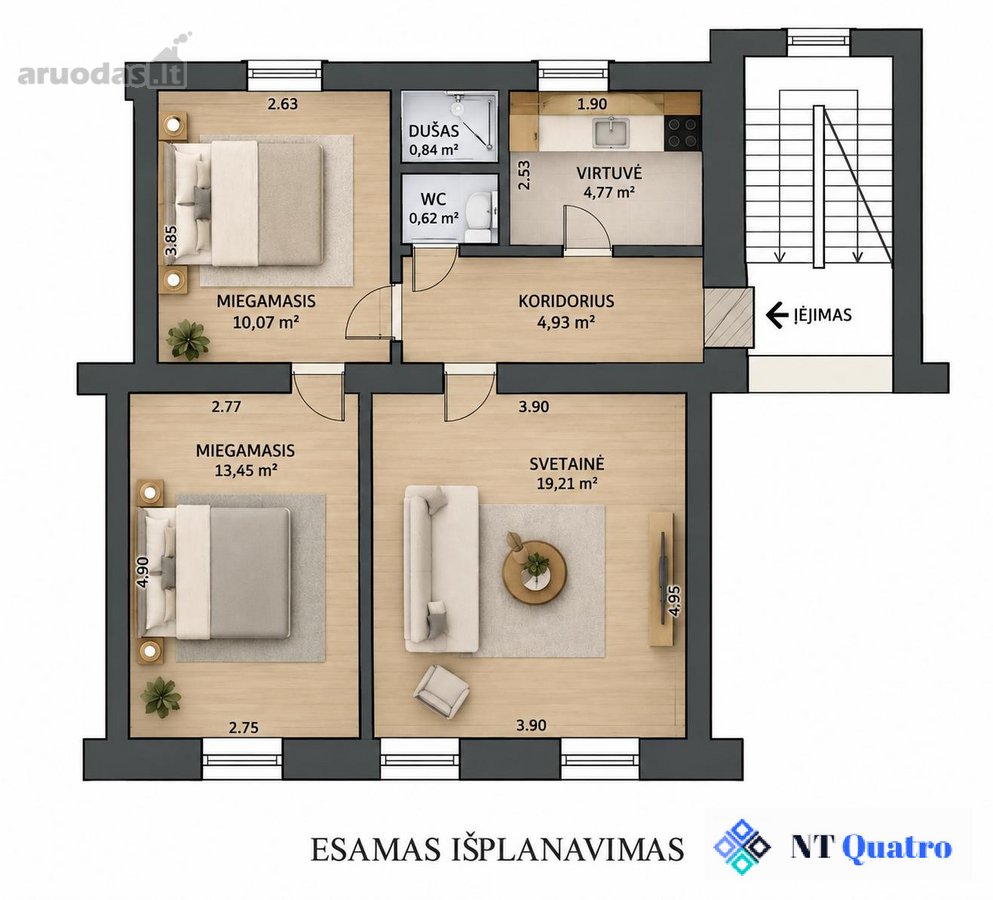 Senamiesčio Širdyje – 3 Kambarių Butas Su - nuotraukos Nr. 17