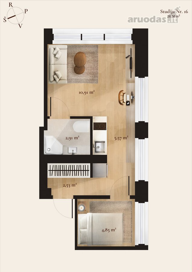 Išskirtinė studija pačiame Vilniaus centre – - nuotraukos Nr. 6