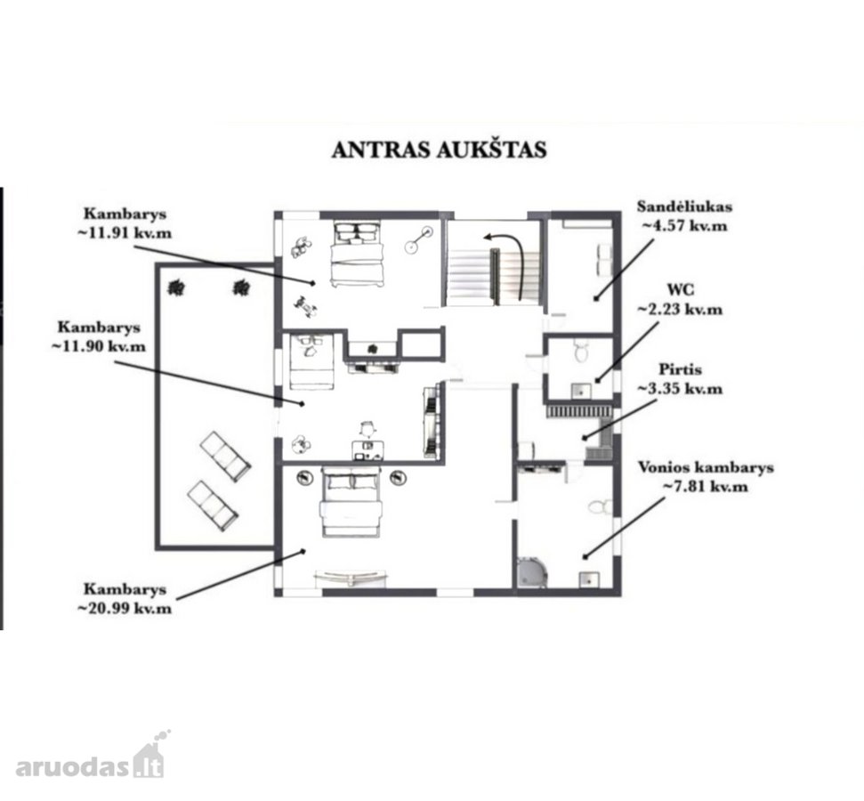 Parduodamas 2 Aukštų Namas Sakiškėse, Girelės G. - nuotraukos Nr. 54