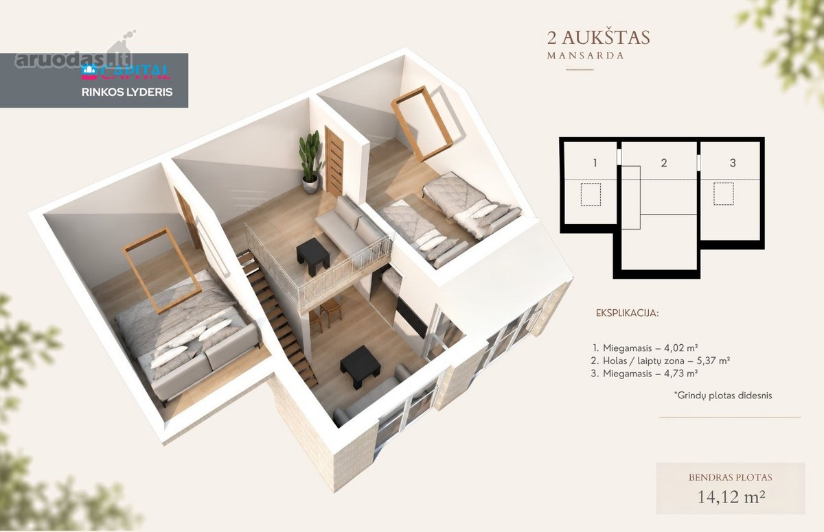 Jaukus Butas Per Du Aukštus Su Parkavimu Ir - nuotraukos Nr. 30