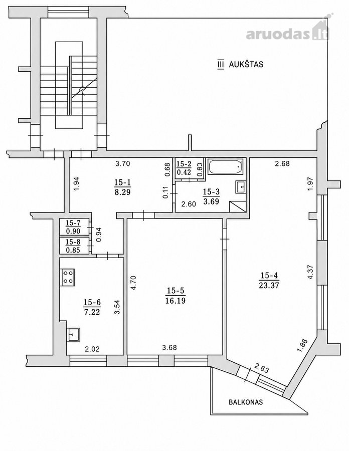 Butas Centre, patraukliame aukšte! - nuotraukos Nr. 22