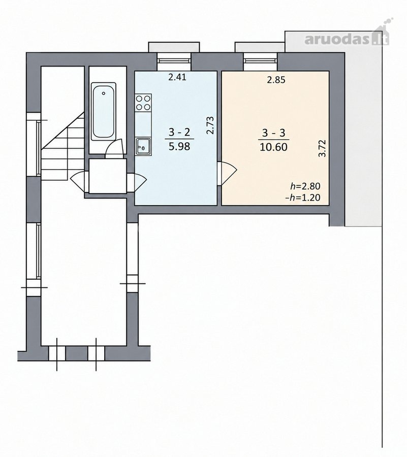 Parduodamas 1 kambario butas Kauno centre, - nuotraukos Nr. 12