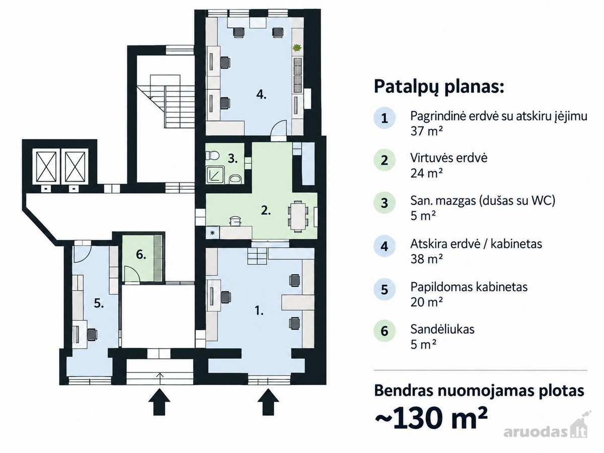 130 M² Komercinės Patalpos Vilniaus Centre  - nuotraukos Nr. 17