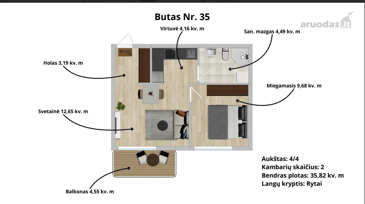 Parduodamas Dizaino Projektu Įrengiamas 2 - nuotraukos Nr. 7