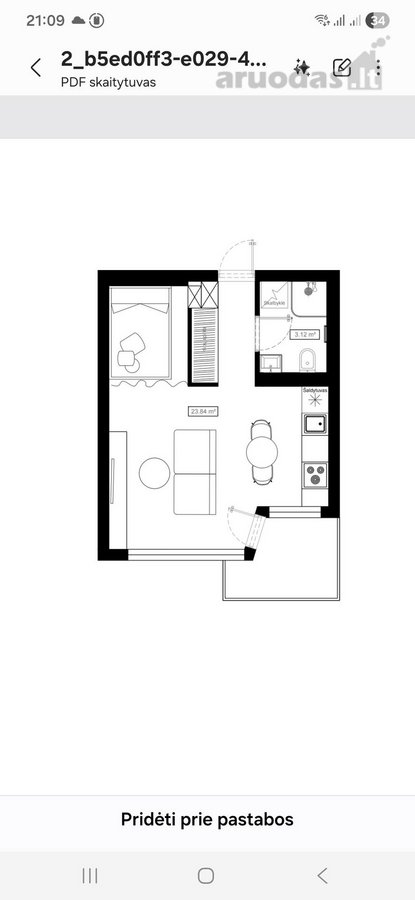 Parduodamas Stilingai Įrengtas 1 Kambario - nuotraukos Nr. 5