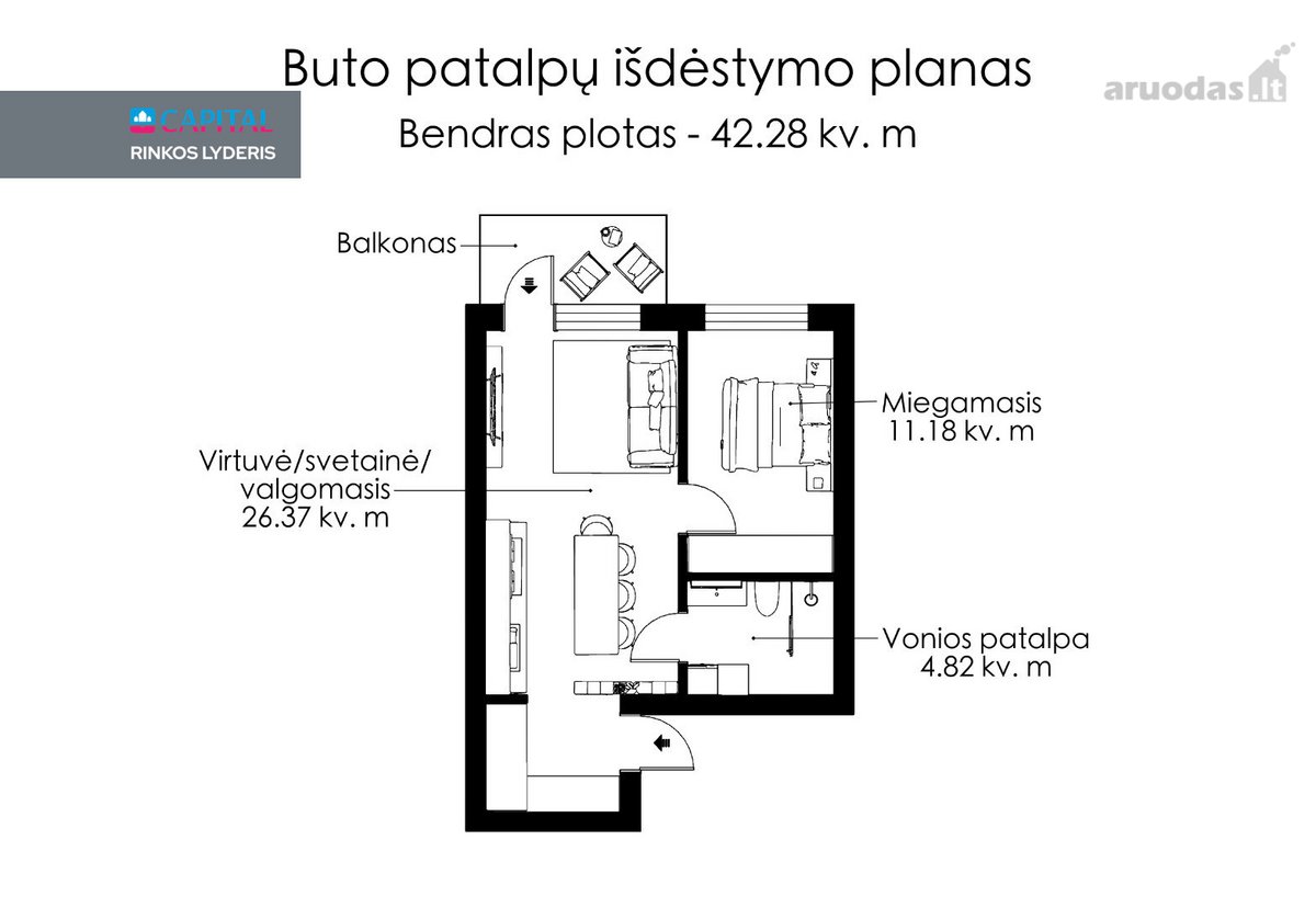 Nuomojamas Modernus Ir Kokybiškai Įrengtas 2 - nuotraukos Nr. 25