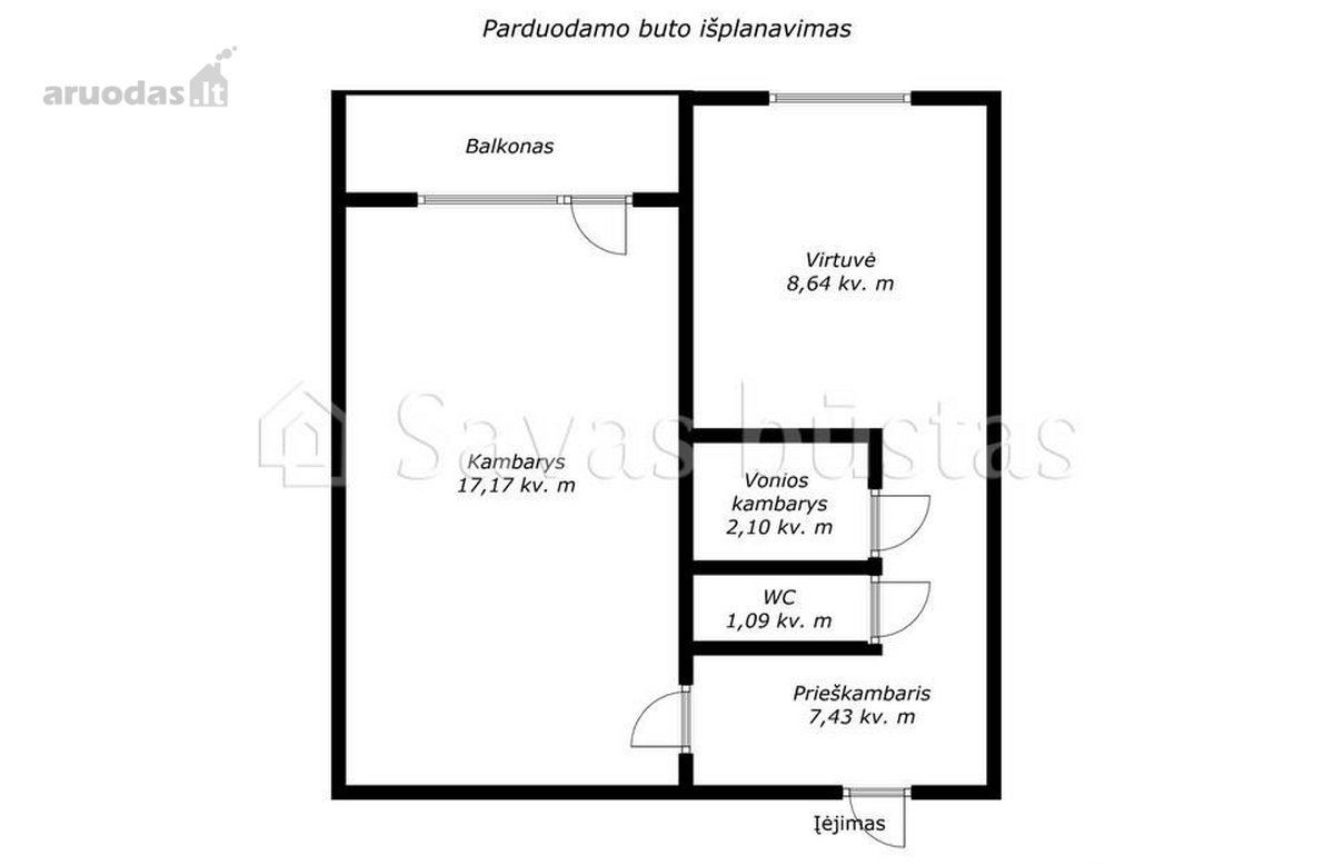 Parduodamas 1 kambario, naujo plano butas - nuotraukos Nr. 23
