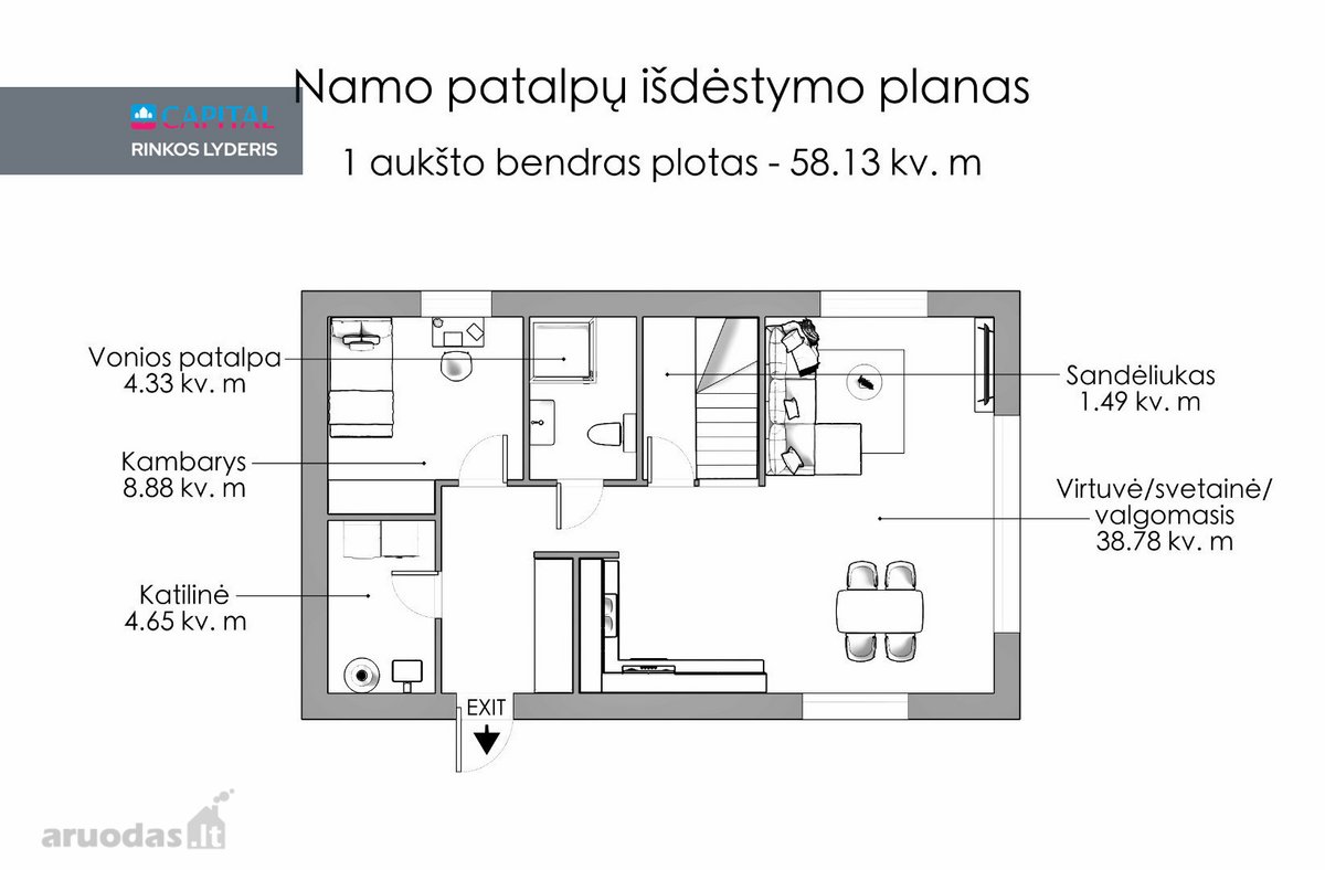 Parduodamas Pilnai Įrengtas Ir Dar Niekieno - nuotraukos Nr. 33