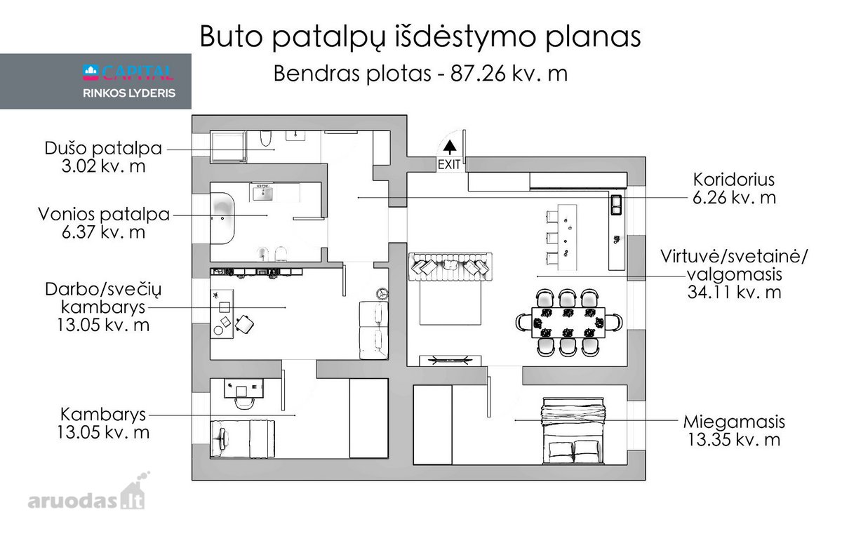 Parduodamas Erdvus, Beveik 90-ies Kvadratinių - nuotraukos Nr. 21