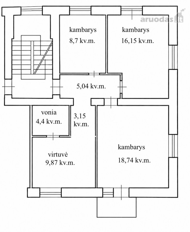 3 Kambarių Butas Mažaukščiame Name Šeškinėje - nuotraukos Nr. 36
