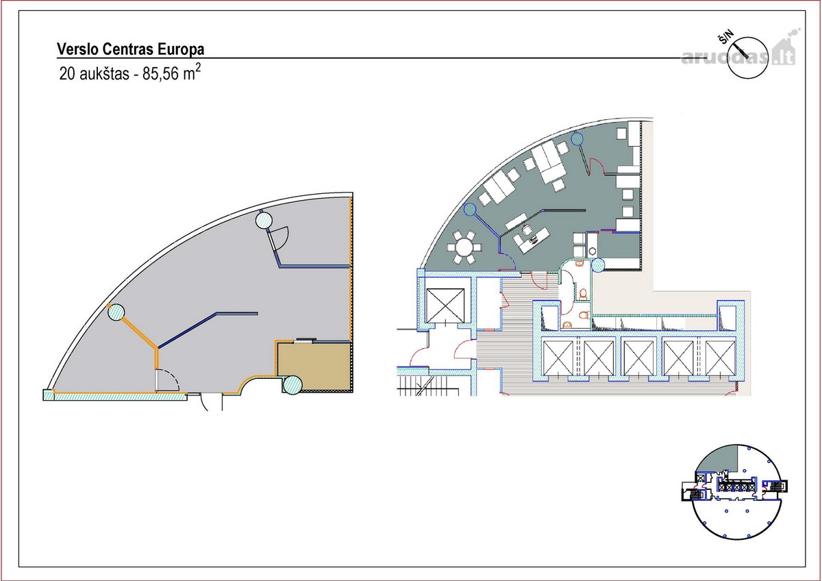 Nuomojamos biuro patalpos verslo centre "Europa". - nuotraukos Nr. 3