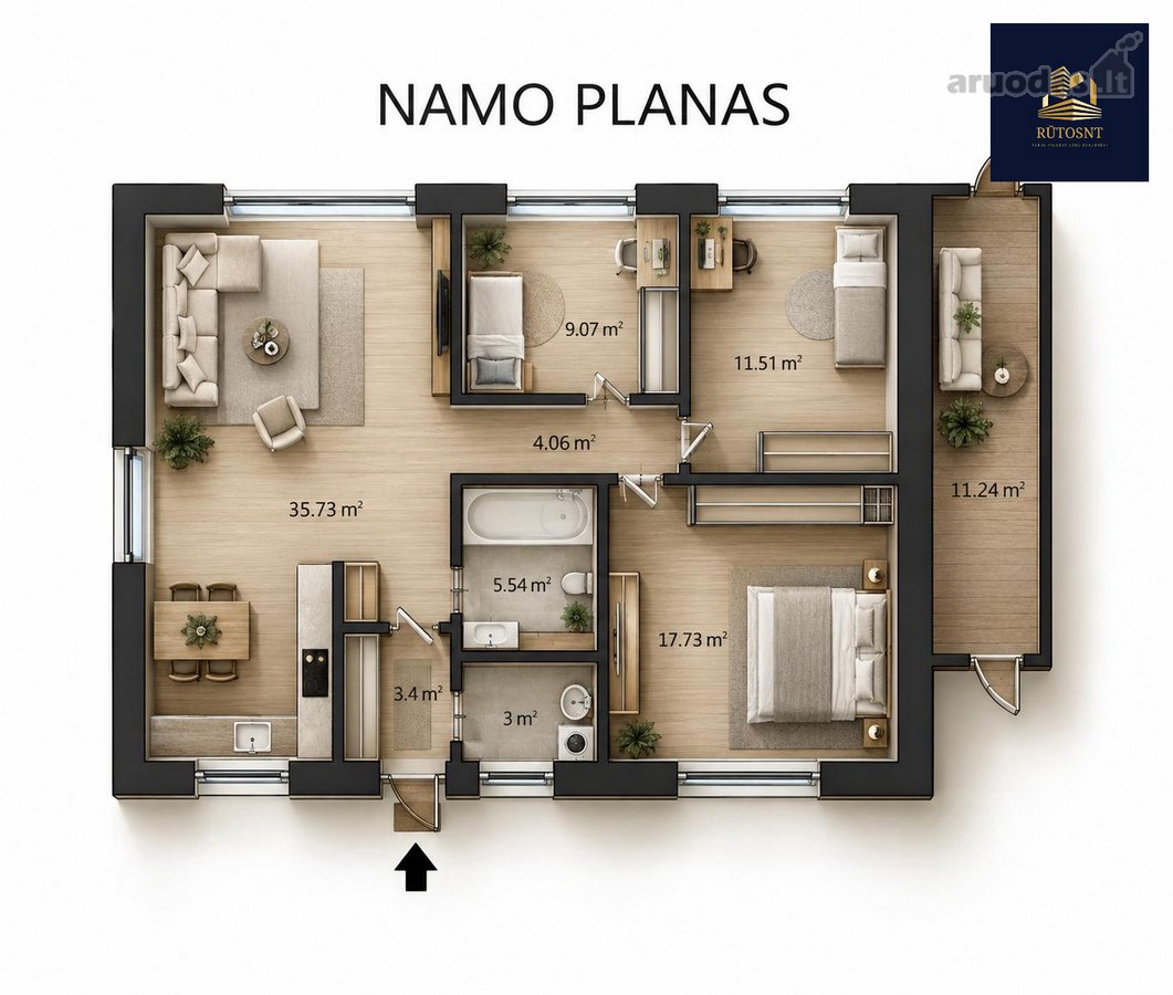 Liko Tik 3 Iš 4 – A++ Namai Kretingalėje Su 3 - nuotraukos Nr. 9