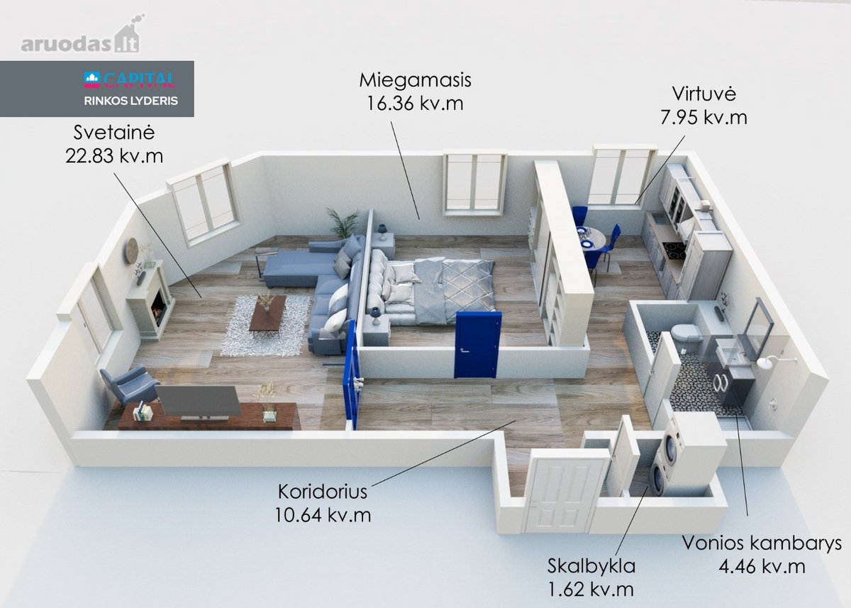 Parduodamas Elegantiškas Ir Modernus Butas - nuotraukos Nr. 23