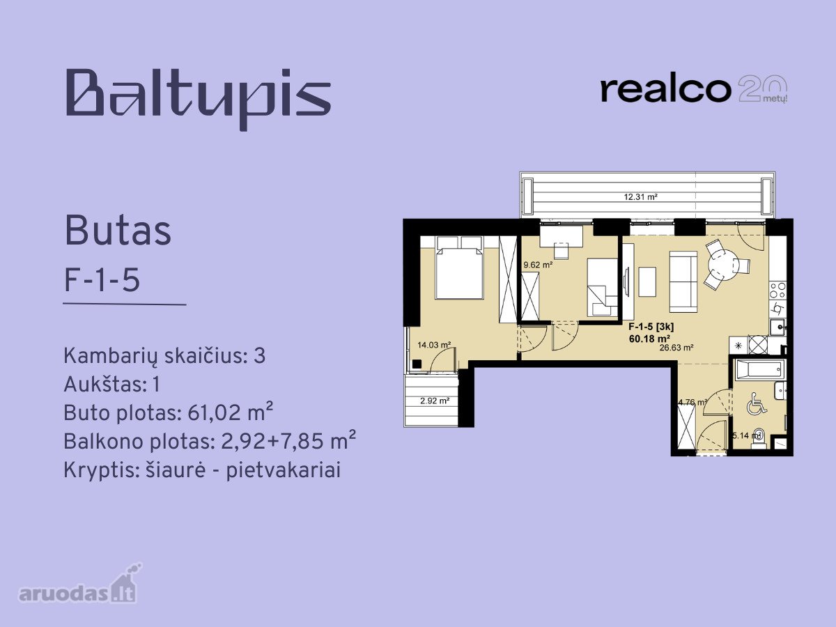 Įsigyjant šį butą, 14 000 € vertės parkavimo - nuotraukos Nr. 2