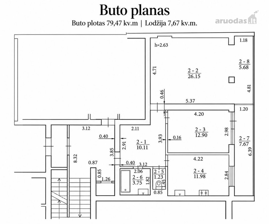Parduodamas Erdvus 3 Kambarių Butas Vilniaus - nuotraukos Nr. 21
