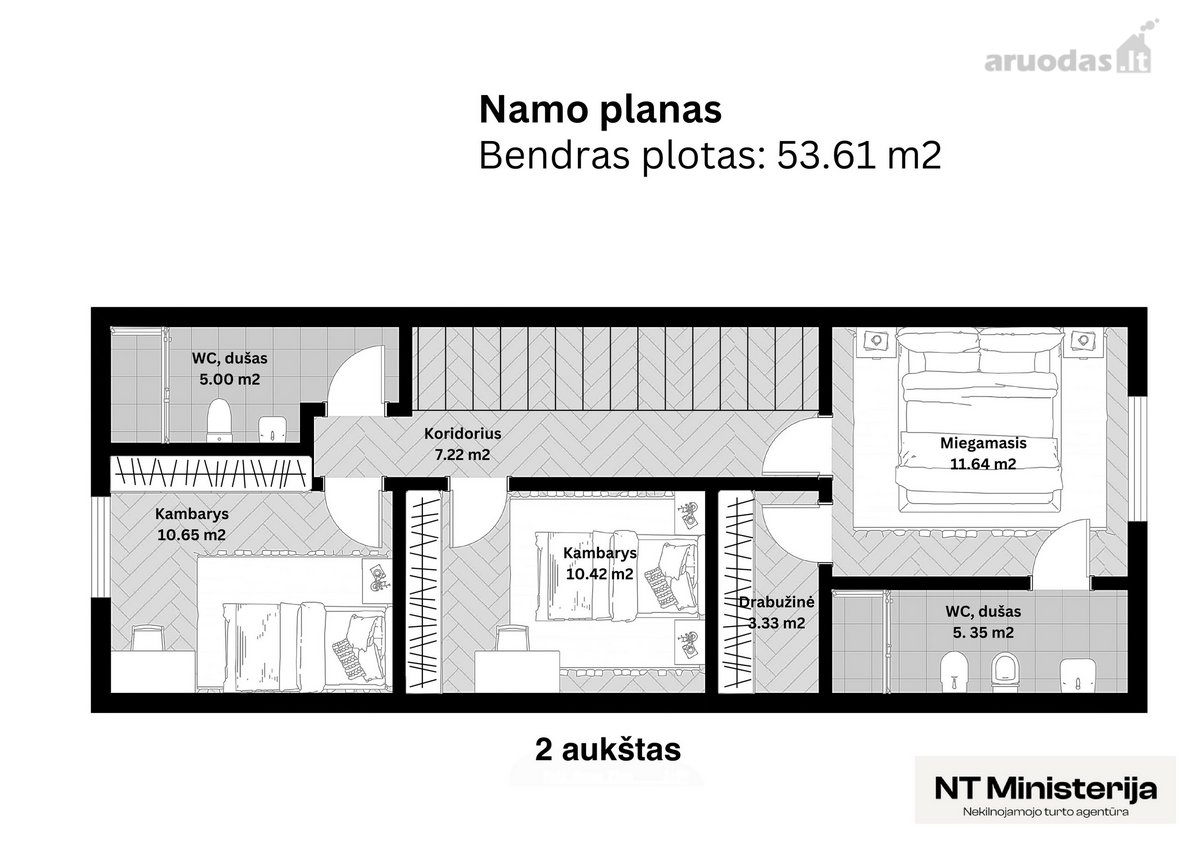 Parduodamas Kotedžo Tipo Namas Puikioje - nuotraukos Nr. 6