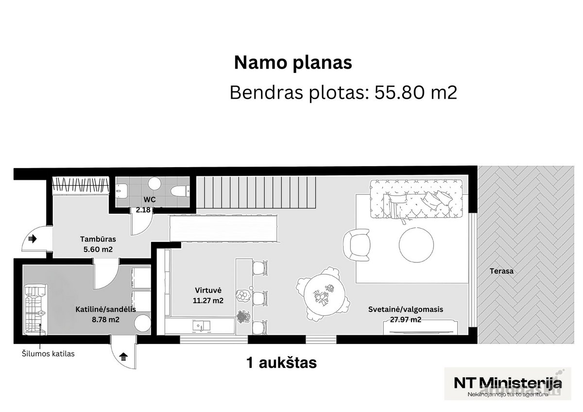 Parduodamas Kotedžo Tipo Namas Puikioje - nuotraukos Nr. 5