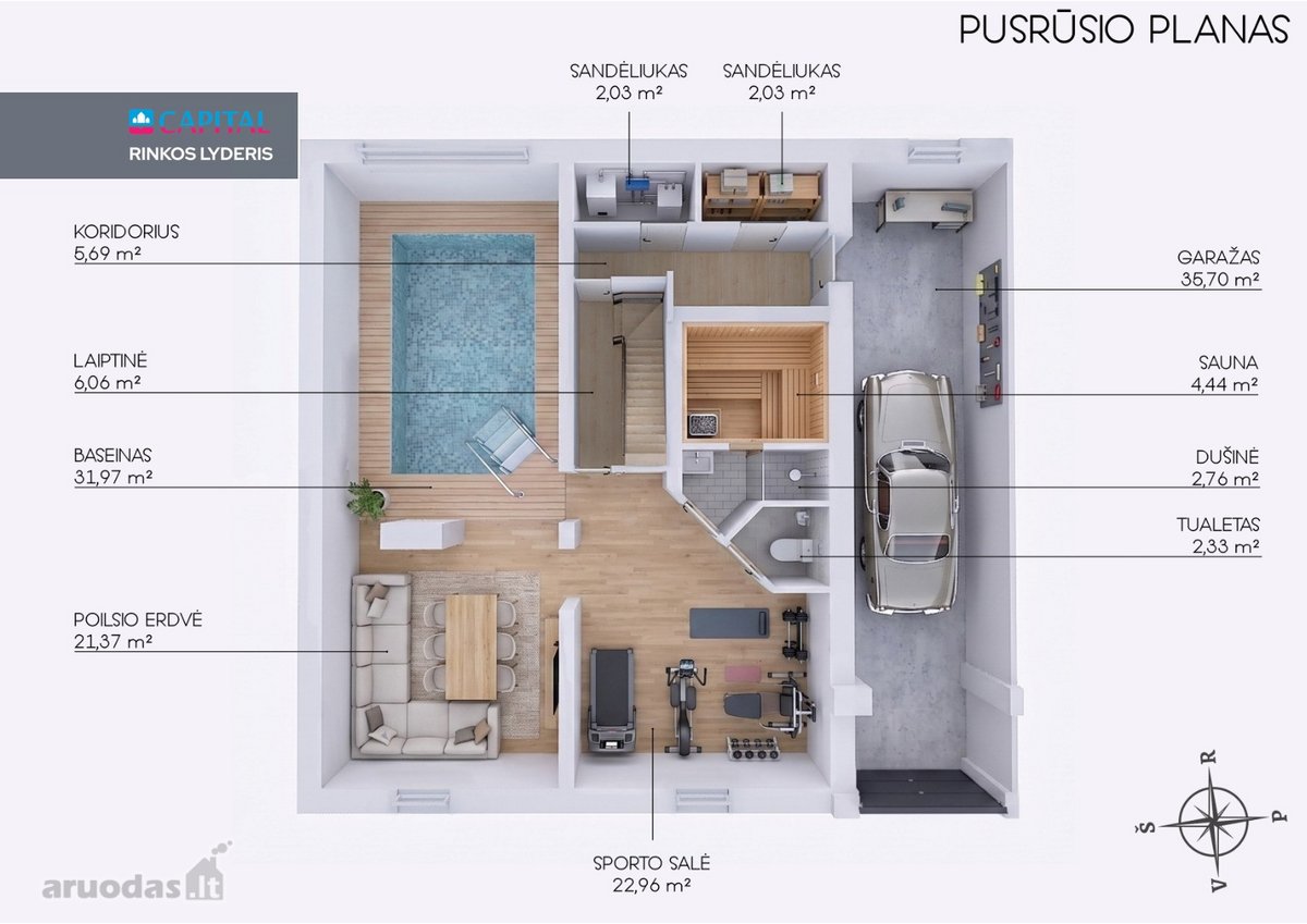10,35 arų sklypas + 354 m² plotas. Fizikų g. 5a. - nuotraukos Nr. 34