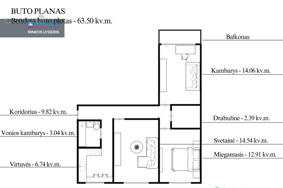Parduodamas 3 Kambarių Butas Žirmūnuose! - nuotraukos Nr. 24