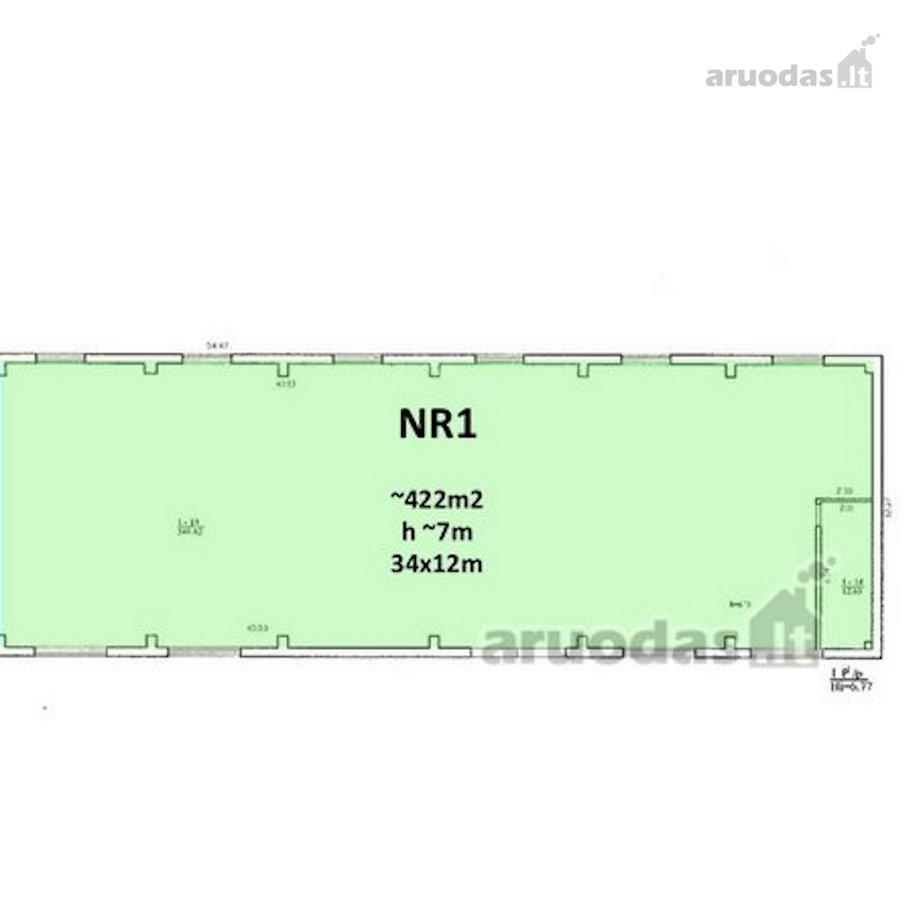 Nuomuojamos 44m2 arba 422m2 patalpos pirmame - nuotraukos Nr. 7