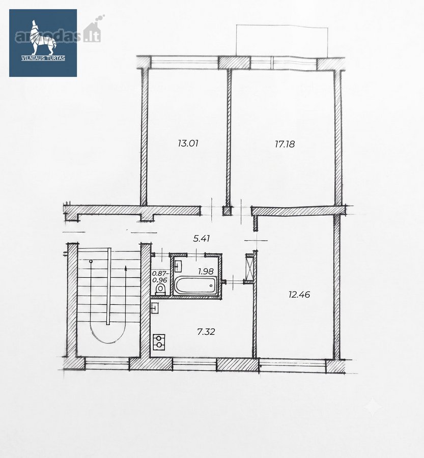 Parduodamas 3 kambarių butas Grigiškėse, - nuotraukos Nr. 3