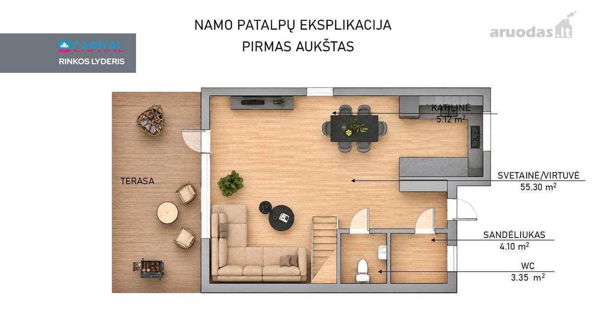 Avižieniuose Pardaduomas Dviejų Aukštų, - nuotraukos Nr. 24