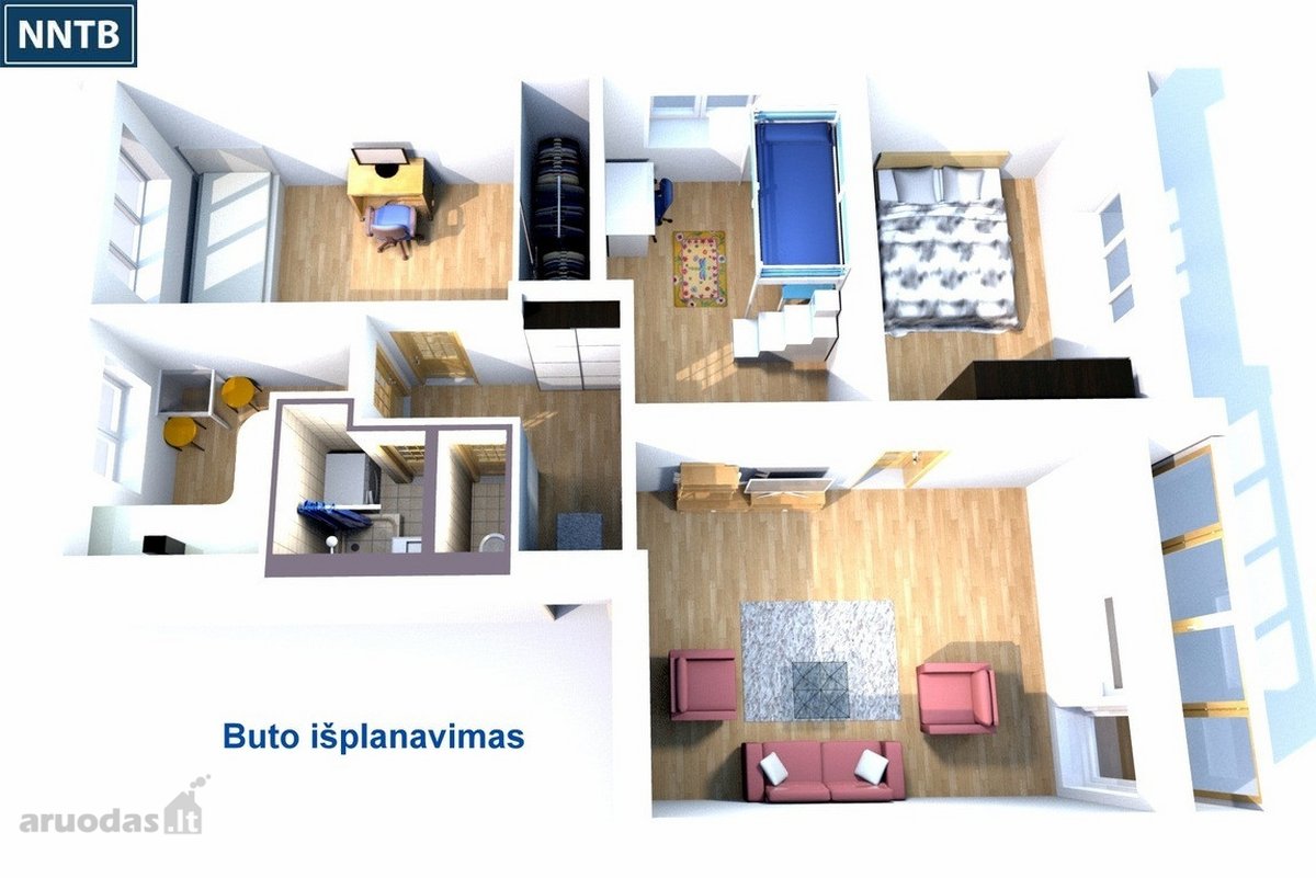 Parduodamas 4 kambarių butas antrame namo - nuotraukos Nr. 19