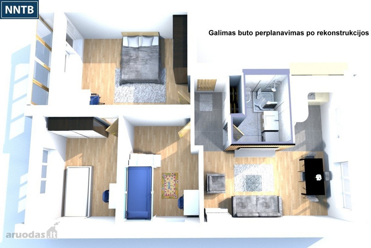 Parduodamas 4 kambarių butas antrame namo - nuotraukos Nr. 21