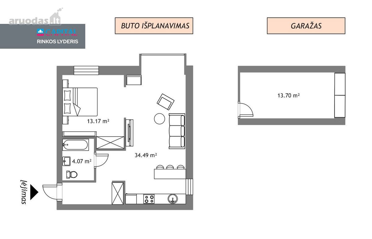 Parduodamas Erdvus 2 Kambarių Butas Ramioje - nuotraukos Nr. 31