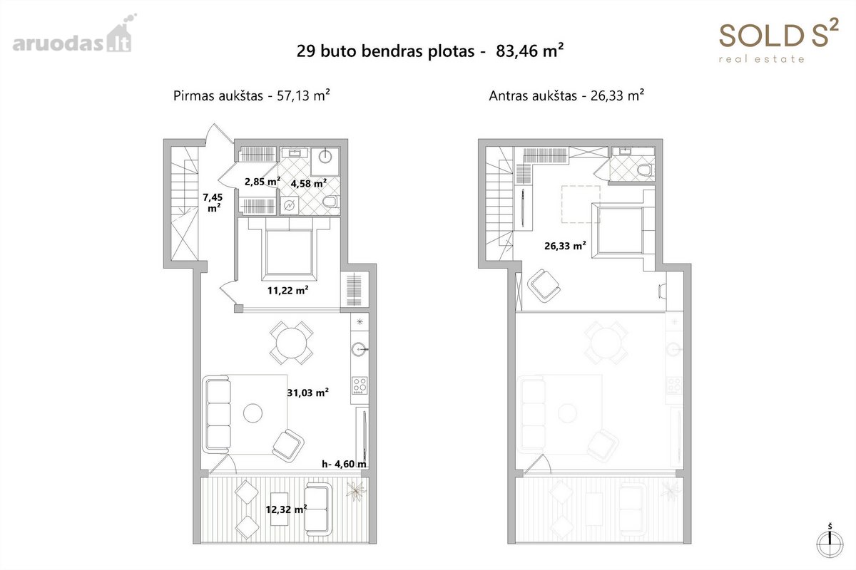 Parduodamas itin aukštų lubų loftas - nuotraukos Nr. 8