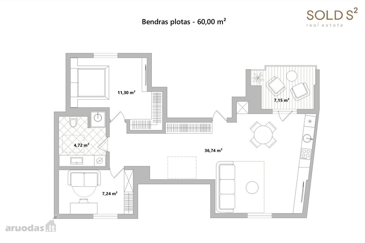 Šalia Birutės parko parduodami penthouse - nuotraukos Nr. 22