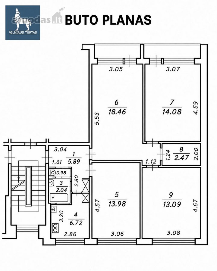 Nuomojamas Ką Tik Suremontuotas 4 Kambarių - nuotraukos Nr. 18