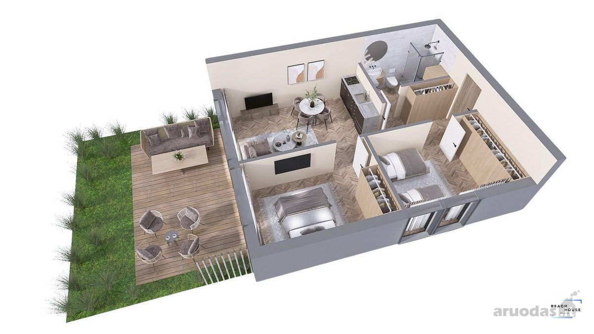3 kambarių apartamentai su pilna apdaila ir - nuotraukos Nr. 6