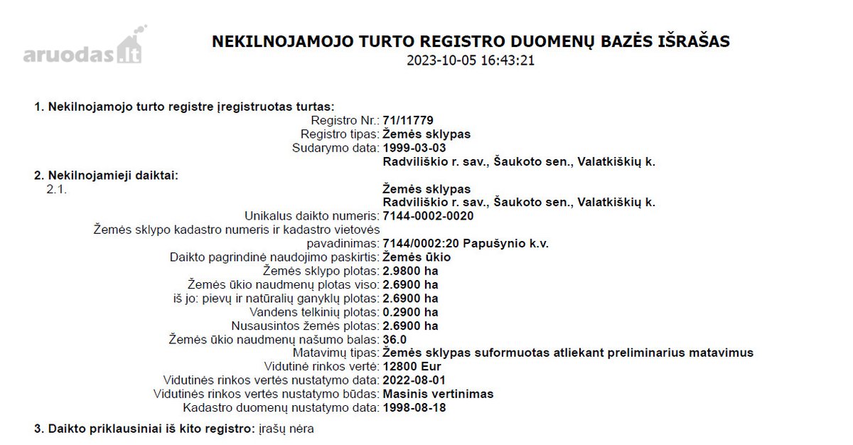 Parduodamas 2,98 ha žemės sklypas Valatškikių - nuotraukos Nr. 4