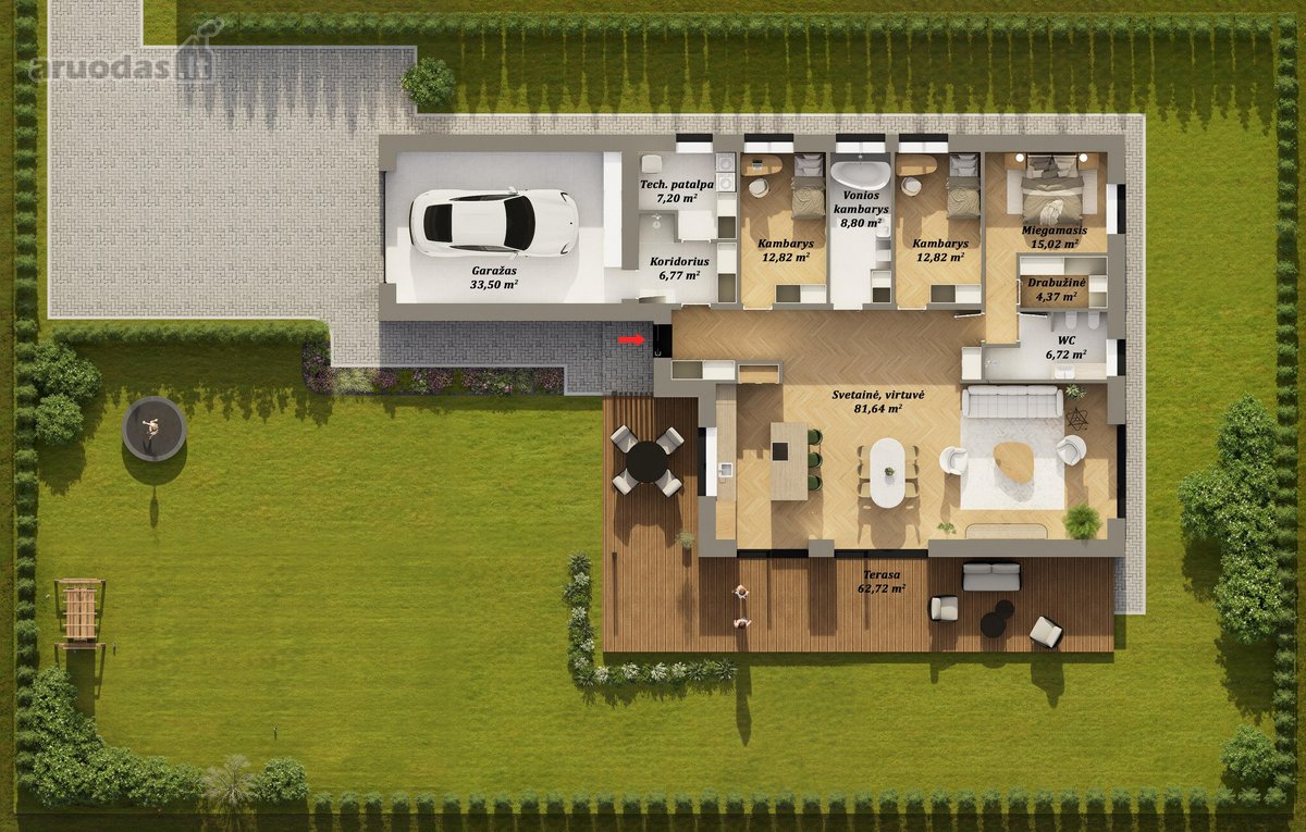 Parduodamas 194,95 m² A+ klasės vieno aukšto - nuotraukos Nr. 10