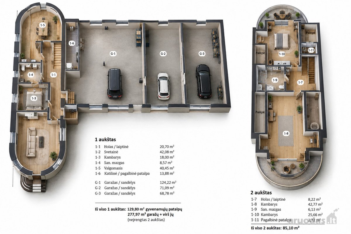 Parduodamas 493 M² Namas Su 3 Garažais - nuotraukos Nr. 7