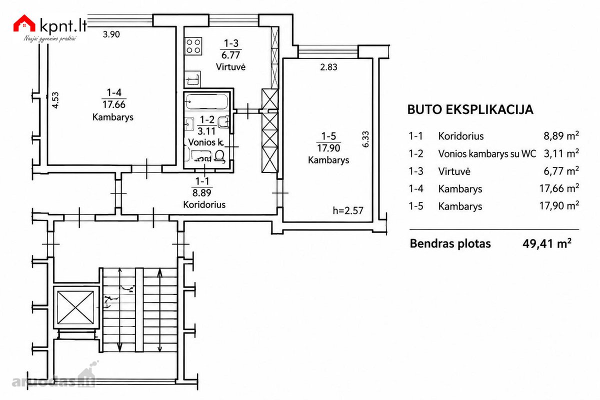 Parduodamas 2 Kambarių, 49,41 M² Butas Taikos - nuotraukos Nr. 22