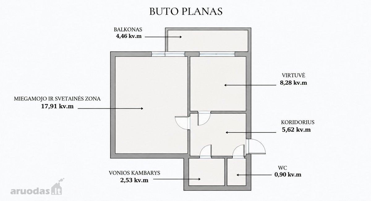 Parduodamas Šviesus Ir Šiltas 1 Kambario - nuotraukos Nr. 19