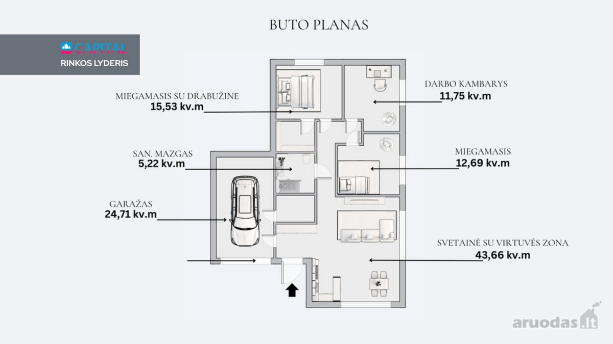 Parduodamas Moderniai Įrengtas Vienos Aukšto - nuotraukos Nr. 32