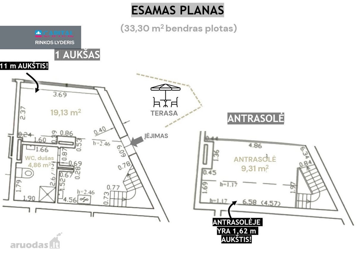 Parduodama 33,09 kv.m. patalpa Senamiestyje, - nuotraukos Nr. 32