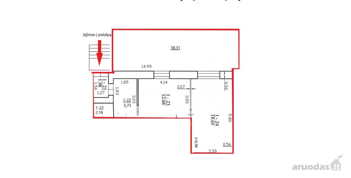 Siūlomos patalpos nuo 80 m² patalpos verslui: - nuotraukos Nr. 7