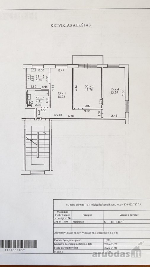 Parduodamas 56,32m² šviesus, šiltas ir jaukus - nuotraukos Nr. 13