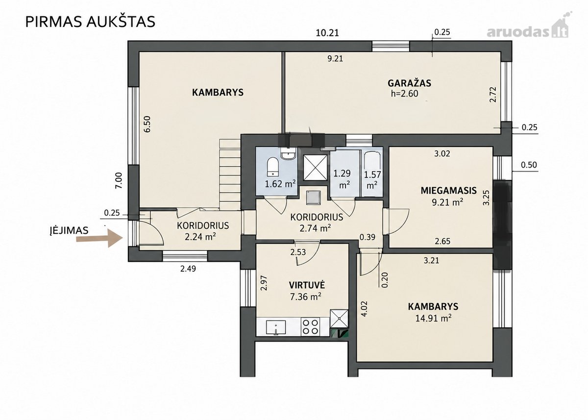 Erdvus 4 Kambarių Kotedžas Su Garažu Ir 3,42 - nuotraukos Nr. 23