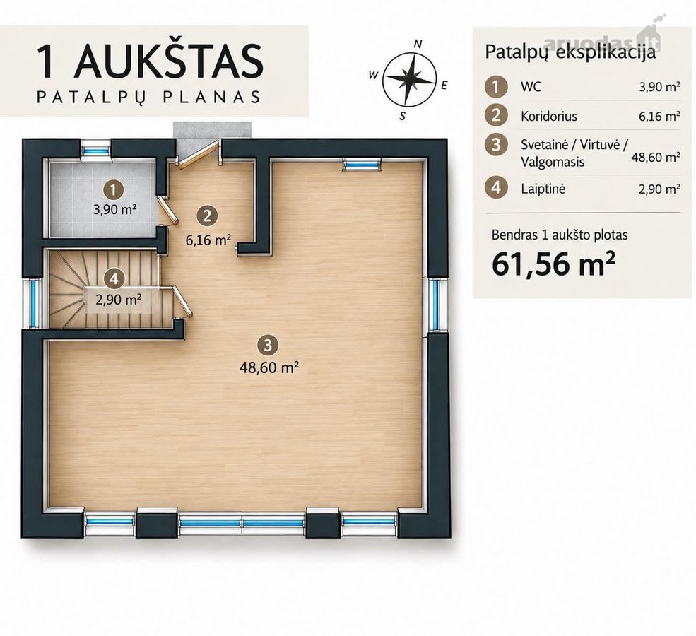 Parduodamas jaukus ir šiuolaikiškai įrengtas - nuotraukos Nr. 33