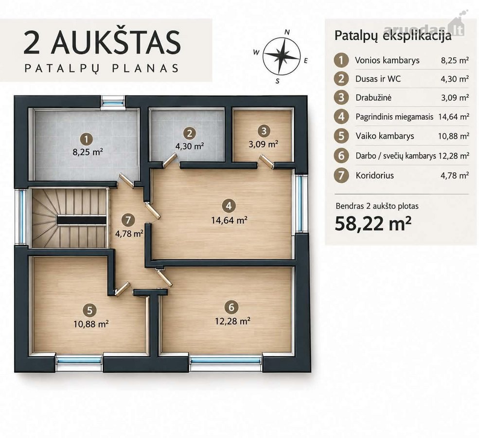 Parduodamas jaukus ir šiuolaikiškai įrengtas - nuotraukos Nr. 34