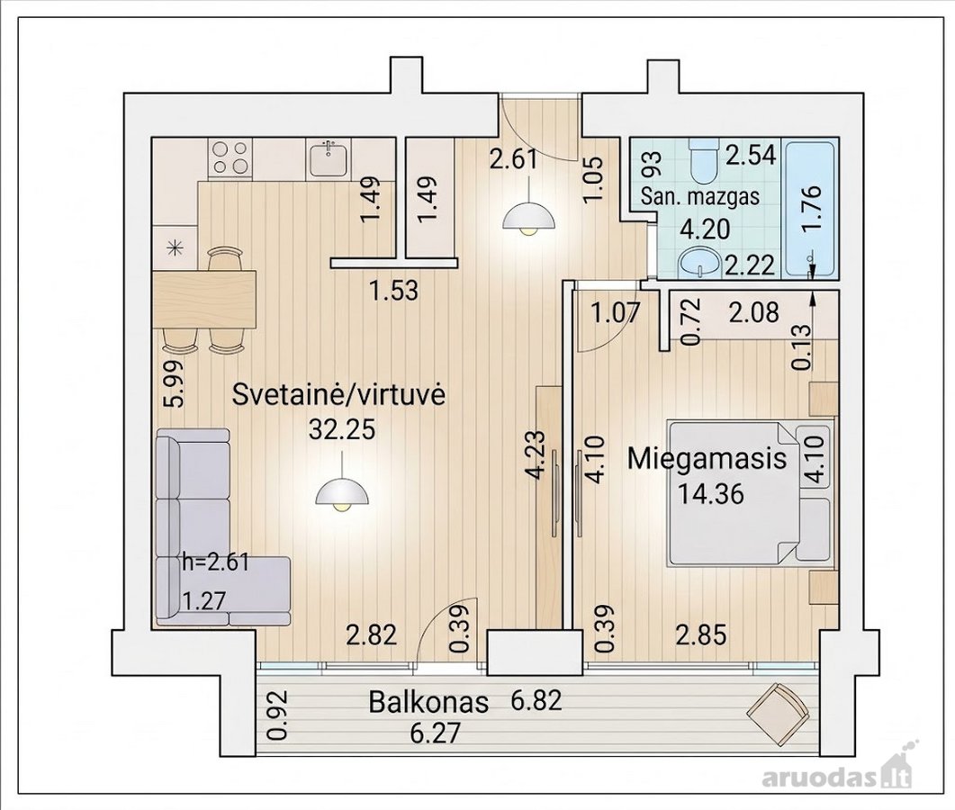 Parduodamas Išskirtinis 2 Kambarių Butas Su - nuotraukos Nr. 14