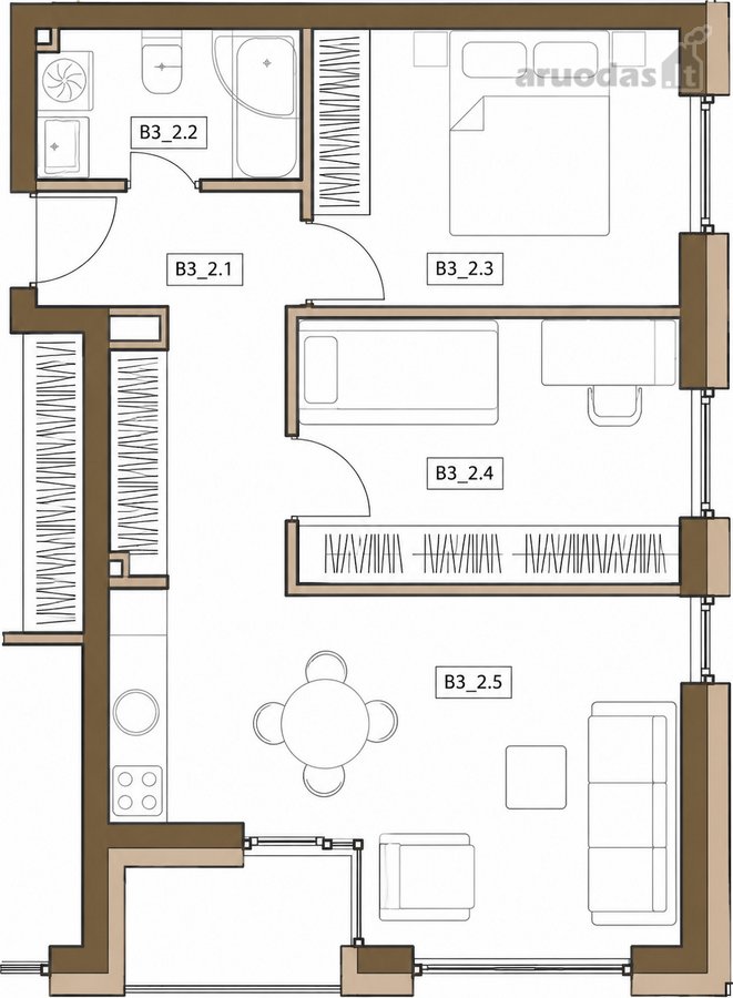 Išnuomojamas 3 Kambarių Butas Haivo Projekte - nuotraukos Nr. 25