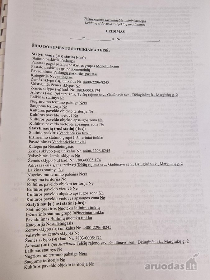 Parduodamas Komercinės Paskirties Sklypas Su - nuotraukos Nr. 4